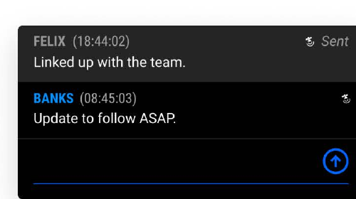 Message thread showing the Sent confirmation and satellite icon