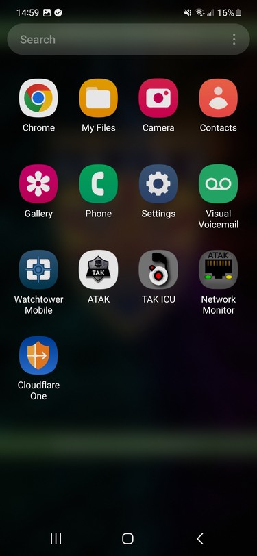 Home screen with the Cloudflare One app icon