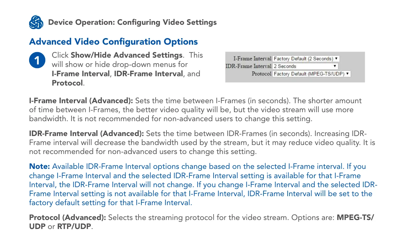 Advanced Video Configuration Options