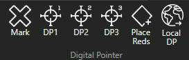Digital Pointer toolbar group with Mark, DP1, DP2, DP3, Place Reds and Local DP