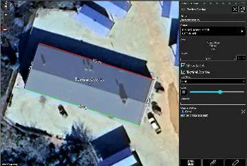 Rectangle with Tactical Overlay color coding applied to a structure