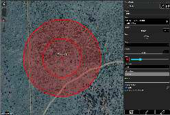Completed circle with rings on the map and its Details panel open