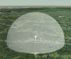 Circle displayed in 3D using a Dome extrusion