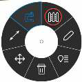 Shape radial menu with the Geo Fence icon highlighted