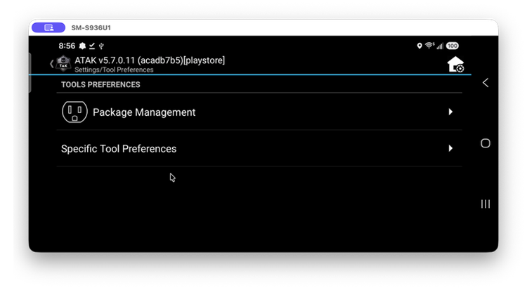 Tool Preferences menu with Package Management and Specific Tool Preferences options