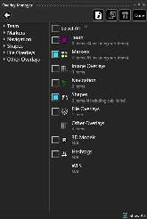 Overlay Manager showing all categories, with Show All checked