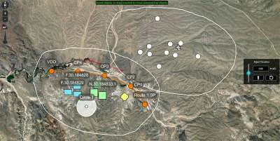 Lasso selection being repositioned on the map using the center crosshair