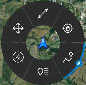Self-Marker radial menu with Polar Coordinate Entry, Fine Adjust, Measure, GPS Lock to Self, Breadcrumbs and Details