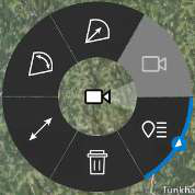 Sensor marker radial with Measure, FOV Width, FOV Range Length, Play Video, Sensor Details and Delete
