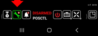 UAS Tool's video screen toolbar with the wrench icon highlighted by an arrow