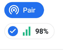 Somewear app pairing screen with the Pair button and expanded status pill