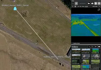 Video with KLV data playing beside its corresponding DP marker on the map