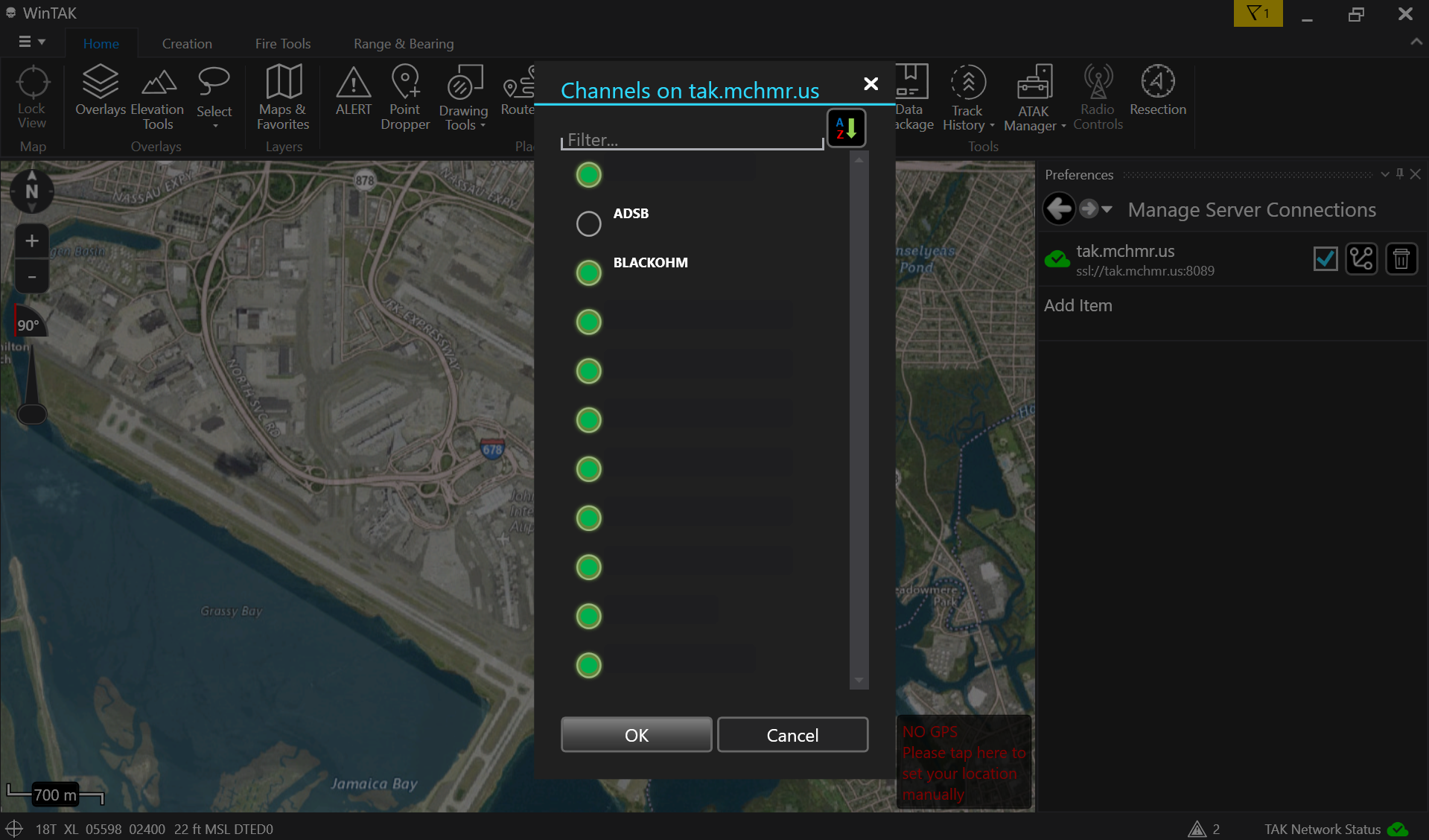 Step 6 - ADSB toggled off in the channels list
